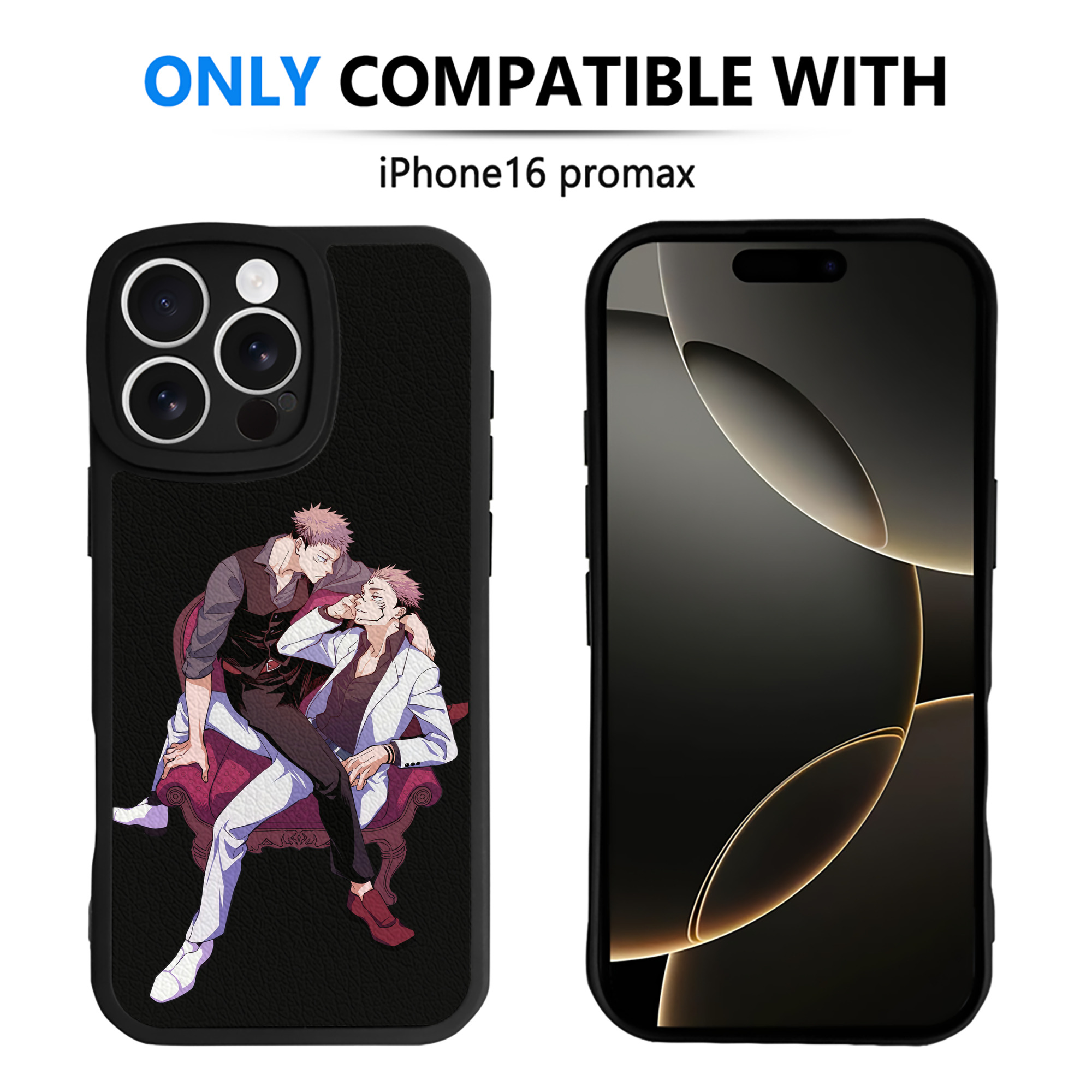 （画像用） 呪術廻戦 Jujutsu Kaisen 【iPhone 16シリーズ対応】シリコンスマホケース（レザー調） 材質：シリコン